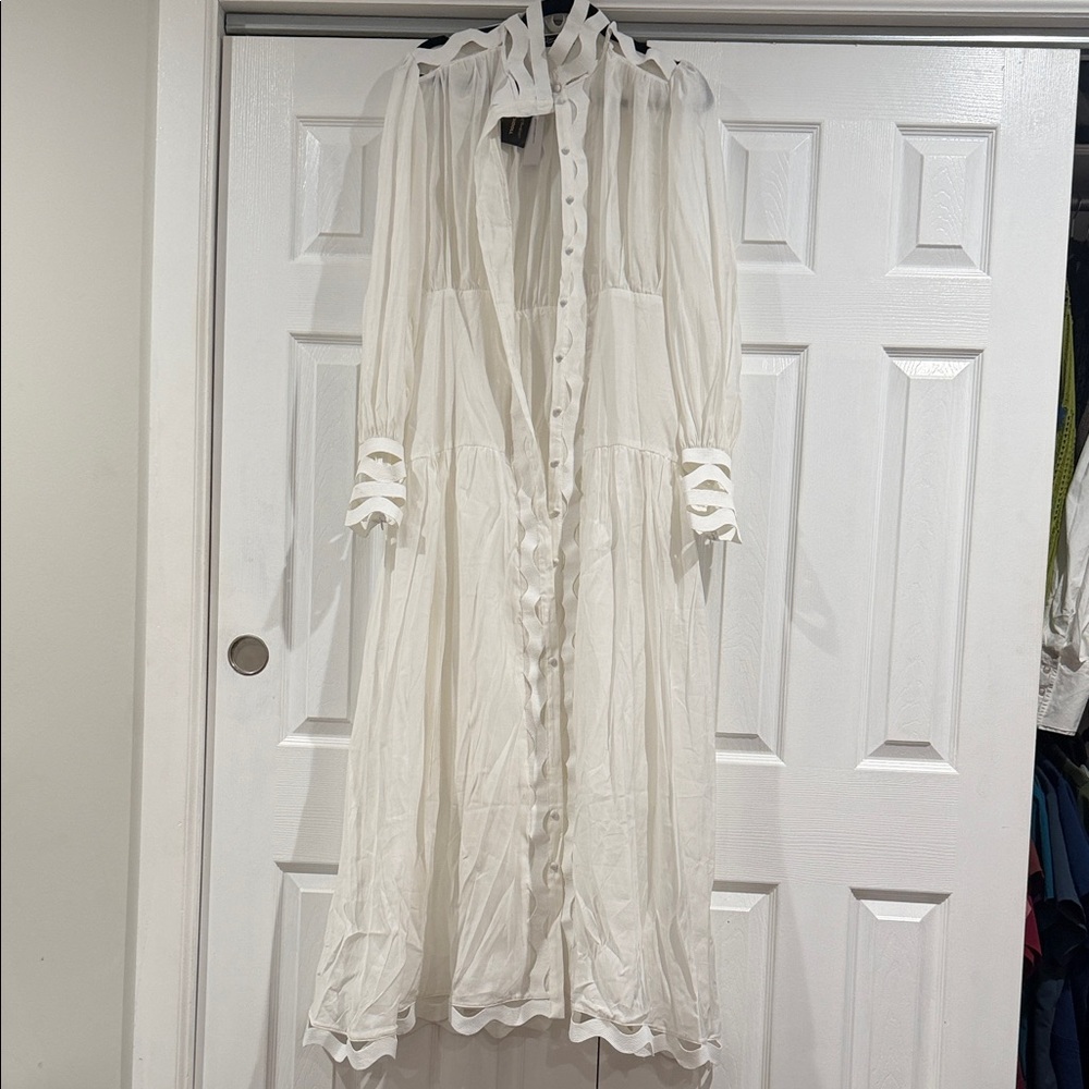 Elegant White Button-Down Dress